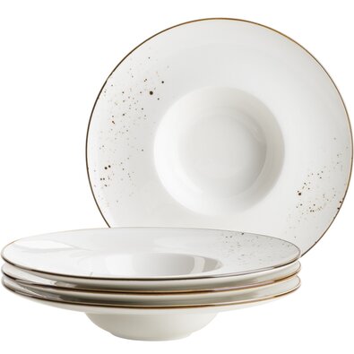Mäser 4-dielna súprava tanierov Pintar White browndots 26 cm