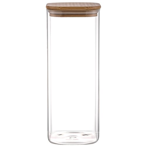 4Home Borcan de sticlă pentru alimente cu capacBamboo, 2000 ml