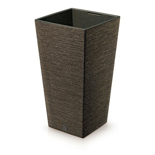 Doniczka FURU SQUARE ECO WOOD z wkładem 24 cm, ciemnobrązowy, S