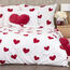 4Home Red Hearts pamut ágyneműhuzat, 220 x 200 cm, 2 db 70 x 90 cm