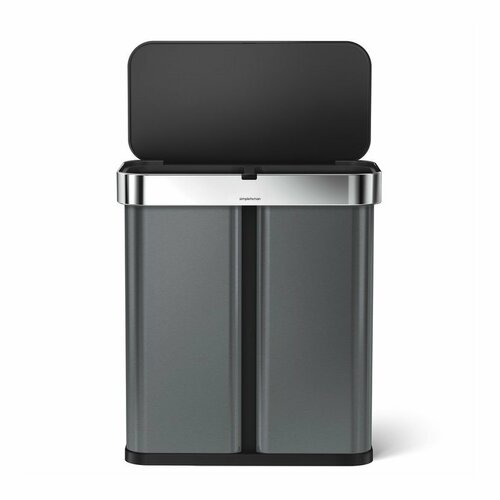 Simplehuman érintésmentes kosár  hangvezérléssel, Double 58 l, fekete