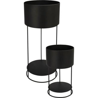 Set de suporturi metalice pentru flori Navelli negru, 2 buc.