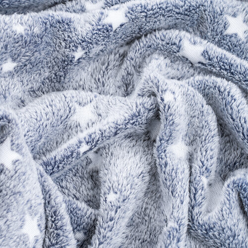 4Home Decke Soft Dreams Stars leuchtend Blau, 150 x 200 cm