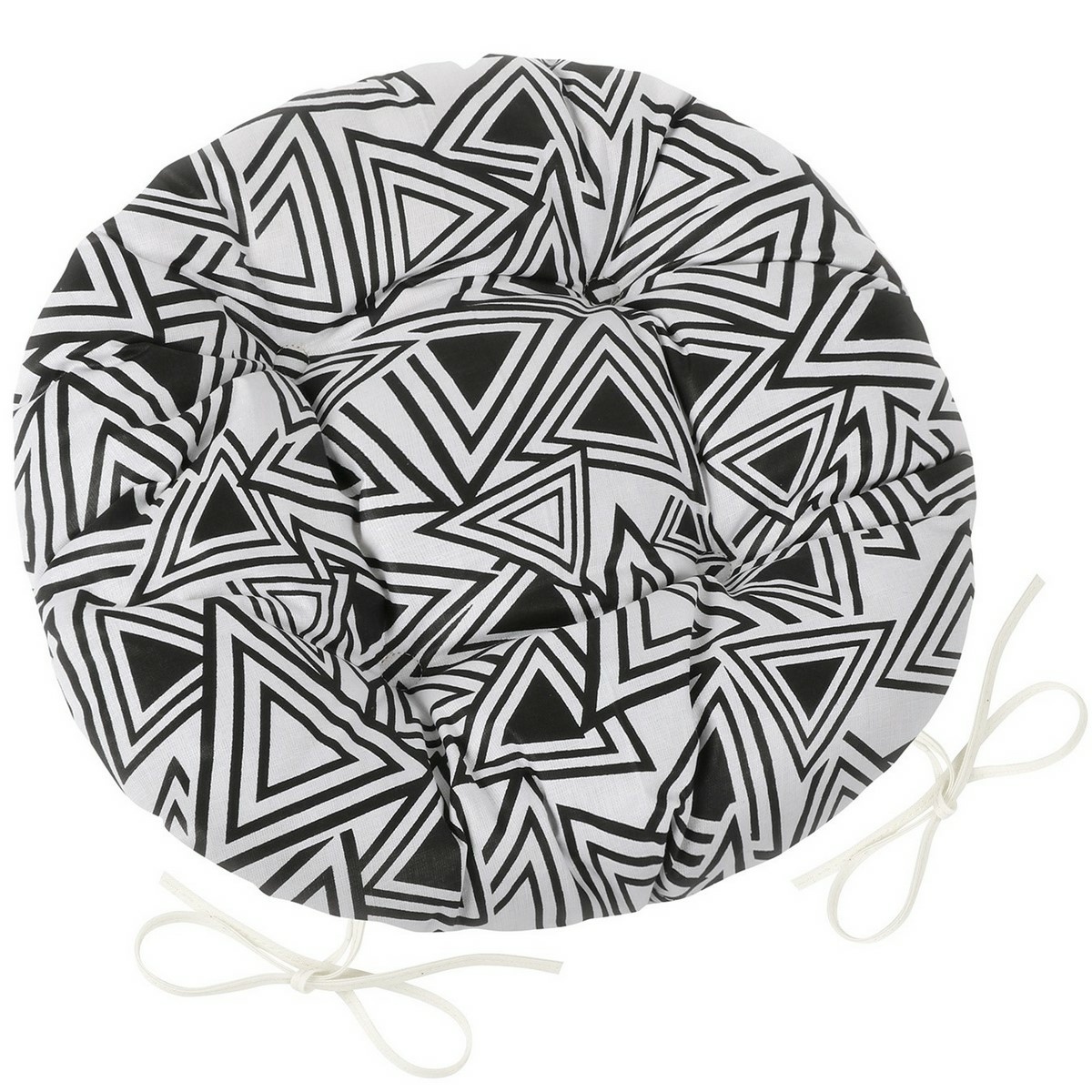 Bellatex Sedák Adela okrúhly prešívaný Trojuholníky čierna, 40 cm