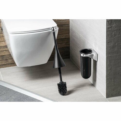 MARPLAST A65801NE Barvna WC krtača za steno, ABS,črna mat