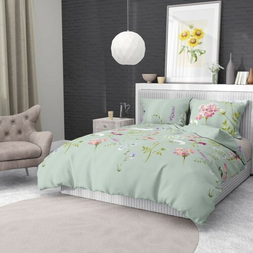 Kvalitex Bombažno posteljnino Delux Botanicazelena, 220 x 200 cm, 2 kos 70 x 90 cm