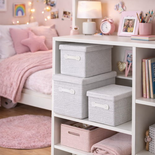 Kela 3-częściowy komplet koszy do przechowywania RIMOSSA, biały