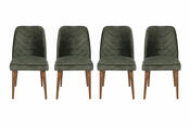 Zestaw krzeseł do jadalni Dallas Dark Green and Brown, 4 szt.