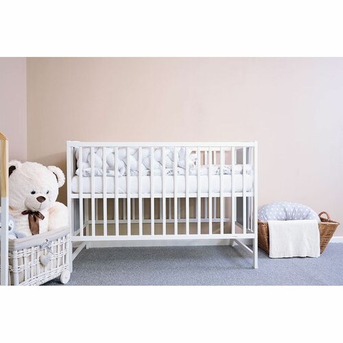 Pătuț pentru copii New Baby Polly, alb-gri