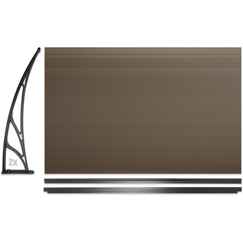 Aldotrade Copertină pentru ușă 150 x 100 cmLagrada, maro