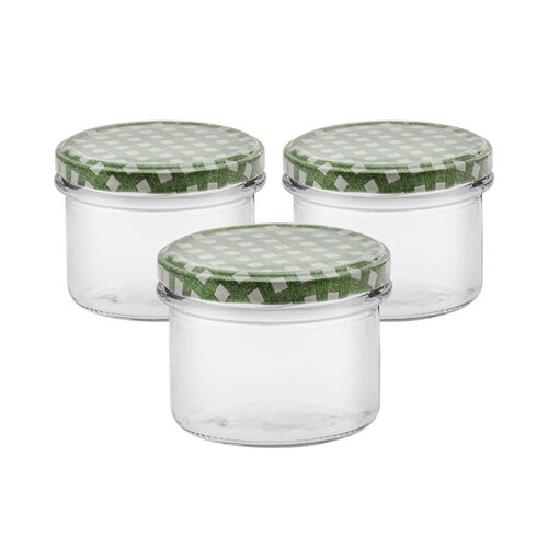 Set de 3 borcane cu capac Antek, 235 ml