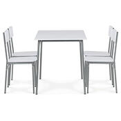 Jídelní set pro 4 osoby CORE White, šedá konstrukce