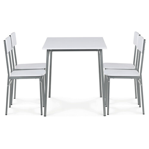 Jídelní set pro 4 osoby CORE White, šedá konstrukce