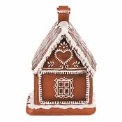 Vianočná dekorácia Perníková chalúpka, polyresin, LED, hnedá