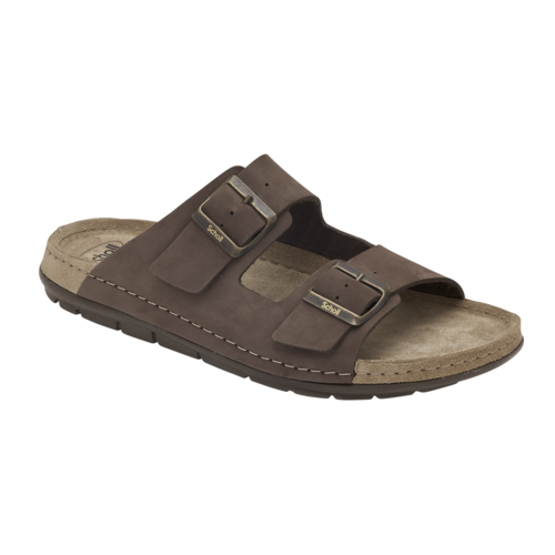 Scholl Pantofle Aberdeen Man brązowe, rozmiar 44