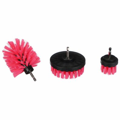 Sixtol Komplet krtač za vrtalko za čiščenjeavtomobila CAR DETAILING DRILL BRUSH PINK 3, 3 kos