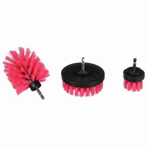 Sixtol Bohrbürsten-Set für die Autoreinigung CAR DETAILING DRILL BRUSH PINK 3, 3 Stück