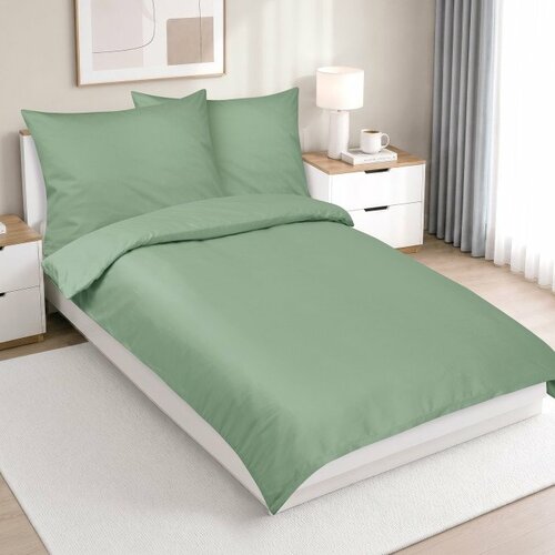 Set de lenjerie de pat din satin Bellatex Lux,verde, 140 × 200, 70 × 90 cm
