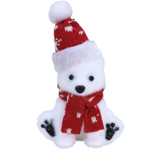 Decorațiune plastic Polar bear, roșu, 10 x7,5 x 17 cm