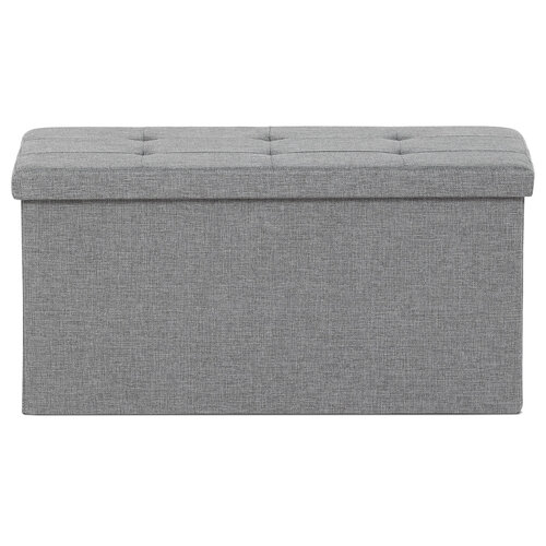 Taboret z miejscem do przechowywania, szary, 76 x 37 x 37 cm