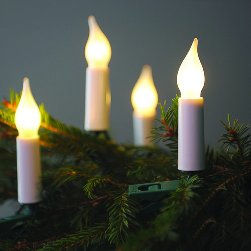 Svetelná reťaz Plameň biely, 16 LED žiaroviek Filament, základná