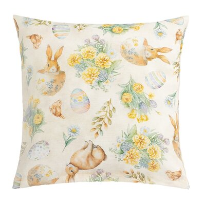 Bellatex Наволочка EMA Великдень Зайчик квітковий бежевий, 45 x 45 см