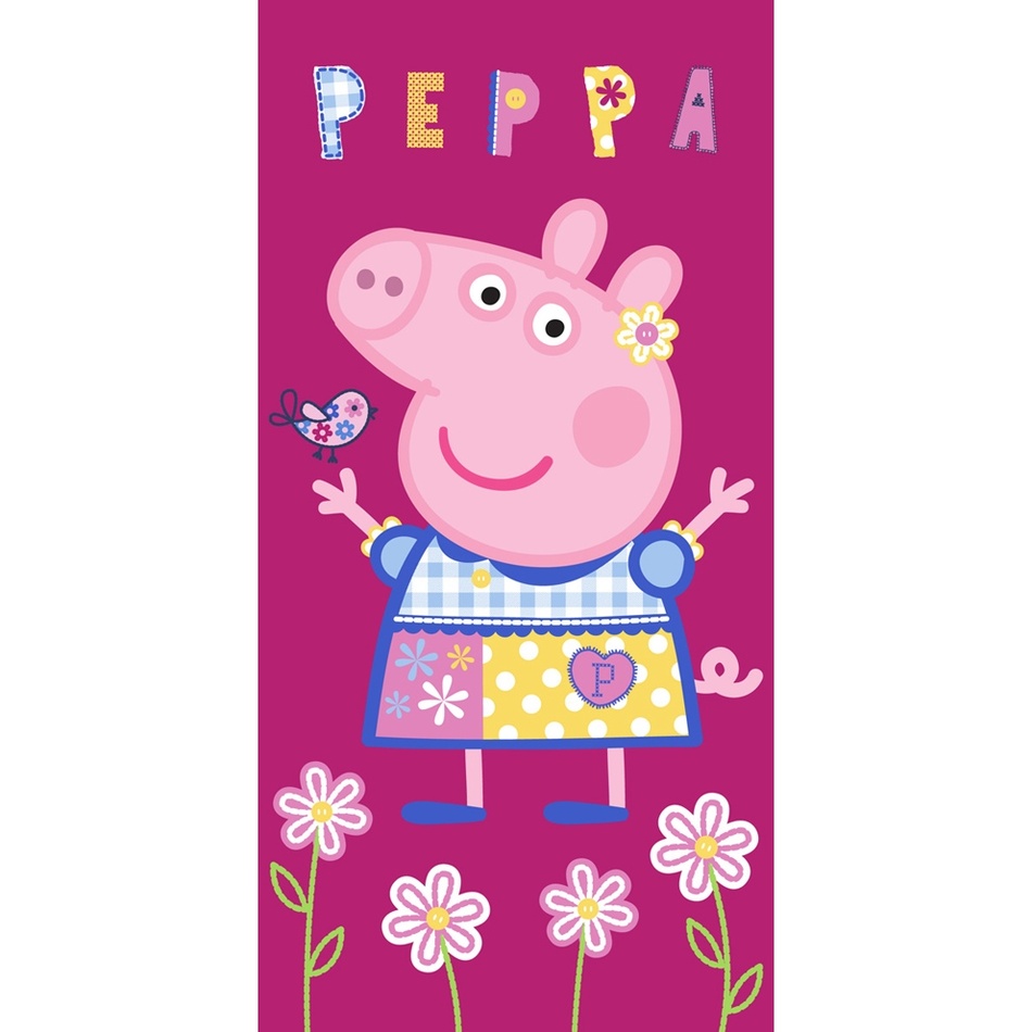 Obrázok TipTrade Detská osuška Prasiatko Peppa Modelka, 70 x 140 cm