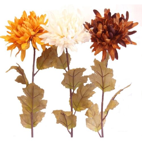 Crizantemă artificială de toamnă, înălțime 74 cm,set de 3 bucăți