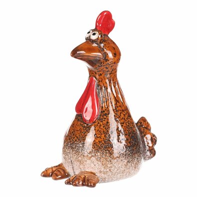 Dekoracja ogrodowa na płot Hen, 8 x 8 x 16 cm,ceramiczna