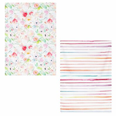 Kuhinjska krpa Pivoňky v rožnatih barvah, 70 x 50cm, set 2 kos