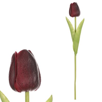 Umetna penasta tulipana mini, temno rdeča, 5 x 5 x34 cm