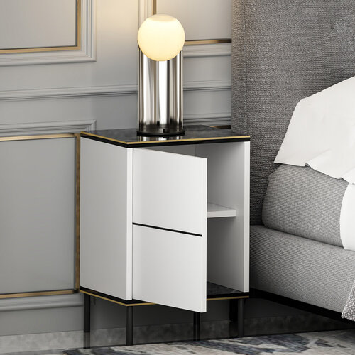 Nočný stolík Imaj White Marble