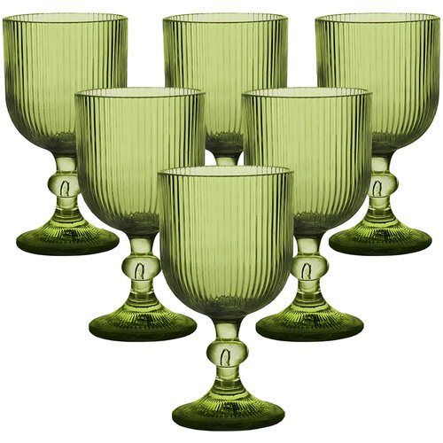 Altom Стакани на ніжці Selena Green, 370 мл, набір з 6 штук