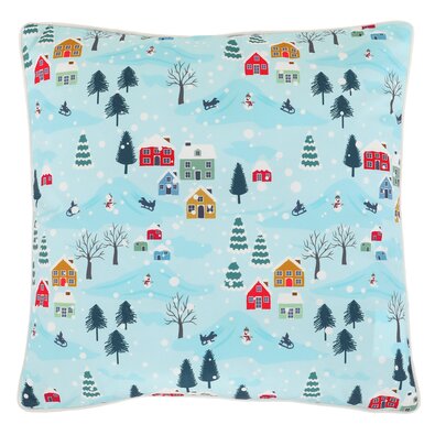 Vzglavnik z zimskim motivom Zimska pokrajina 45 x45 cm, modra