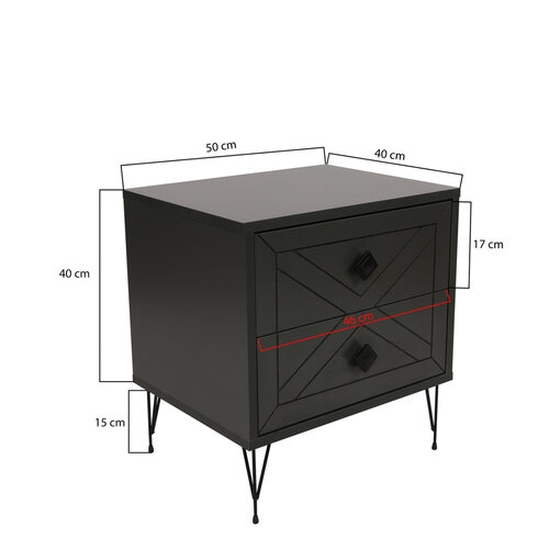 Nachttisch Luna Anthracite