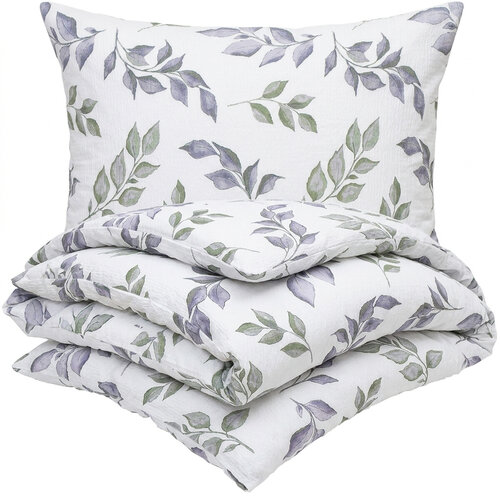 4Home Krepp-Bettwäsche Soft Leaves, 140 x 200 cm, 70 x 90 cm