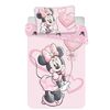 Gyermek pamut ágynemű kiságyba Minnie pink heart 02, 100 x 135 cm, 40 x 60 cm