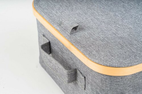 Сховище G21 30 x 15 x 15 см, бамбукове з кришкою,сіре