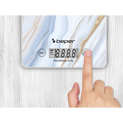 Beper P102BIL001 Balanță digitală de bucătărie dinmarmură