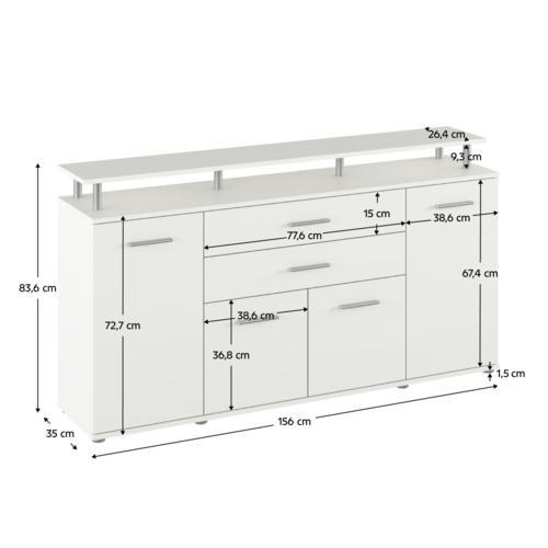 Skříňka HANOLA, bílá