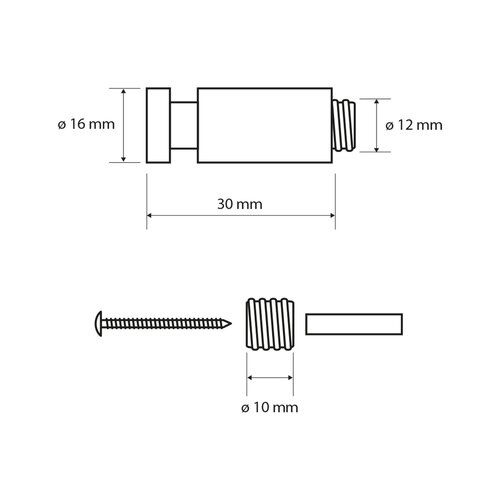 SAPHO XR212 X-Round cuier 3 cm, argintiu