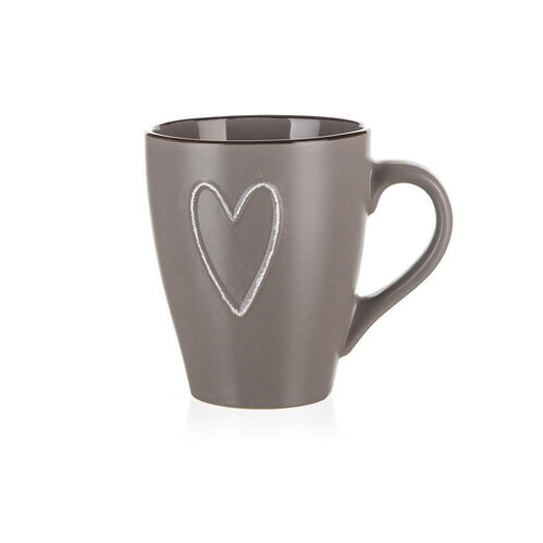 Banquet Beramikbecher HEART 310 ml,6 Stück, Braun