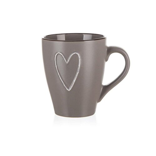 Banquet Keramični vrč HEART 310 ml, 6 kos, rjava