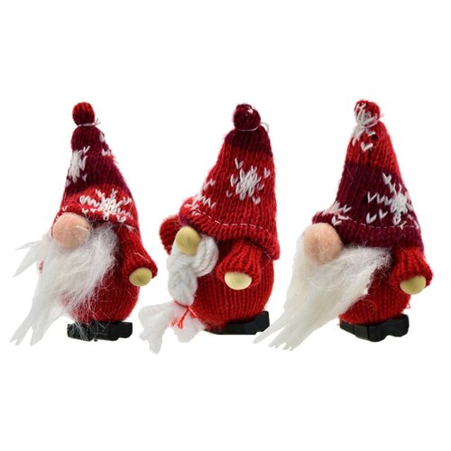 Set of Christmas decorations Knitting dwarfs, 3pcs