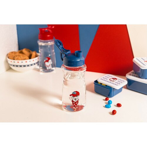 Altom Plastična steklenica s slamico Labrador, 500ml, modra