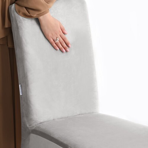 Restilo Napinac za stol Sento srebrna, 48 x 48 x 58 + 10 cm, komplet 6 kosov