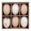 Sada umelých veľkonočných vajíčok zlato zdobených, hnedo-biela, 6 ks