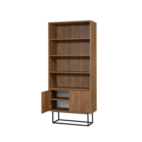 Knihovna Rea Black and Walnut