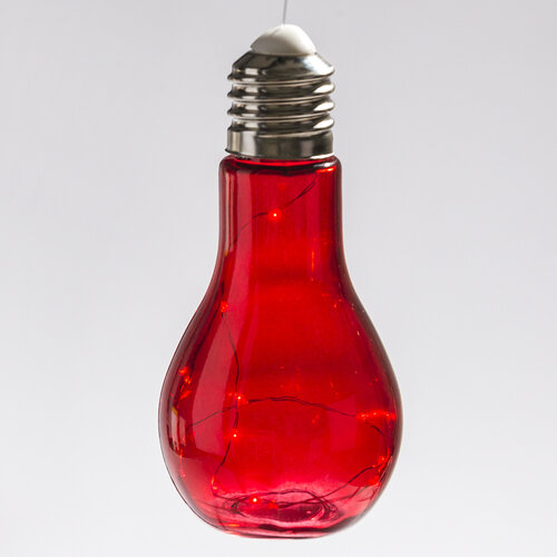 LED Lampa Bulb, červená