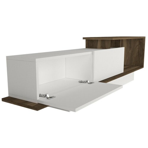 Televízny stolík s policou Asos White and Walnut